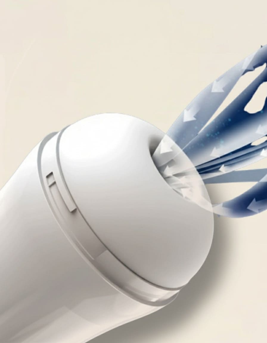 Entrée douce en silicone du masturbateur AéroPulse 5D, texture souple et confortable