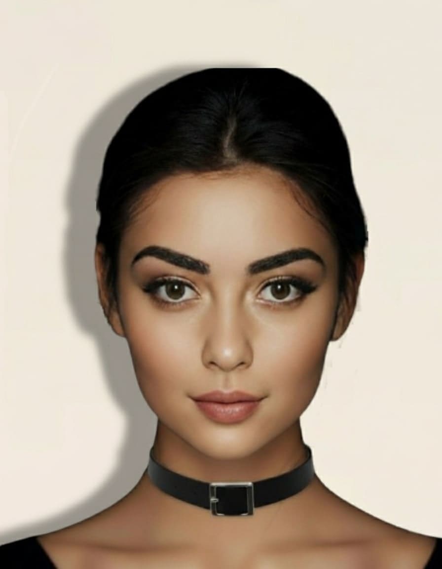 Modèle portant le collier Pure Line noir, style chic et minimaliste – Jardin Intime