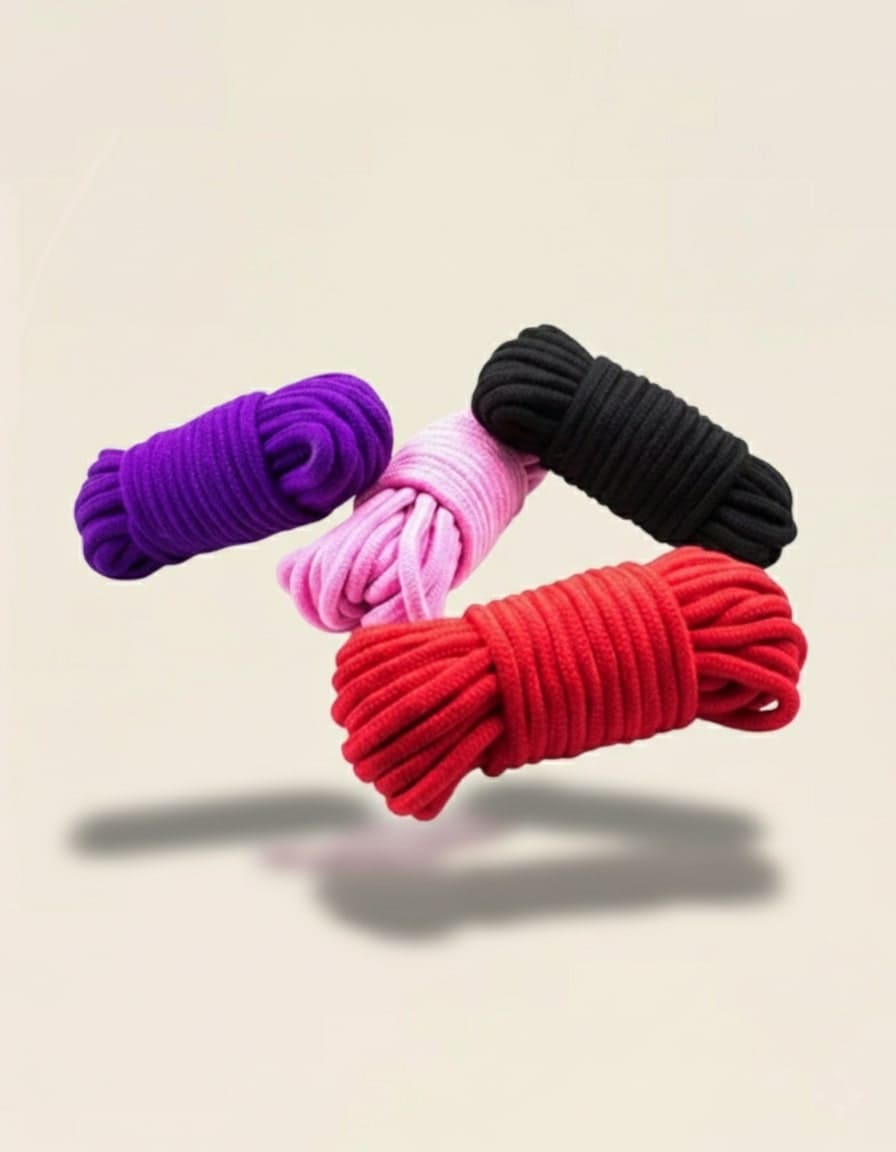 Collection complète des cordes Silk Touch 10m – rouge, noir, violet, rose