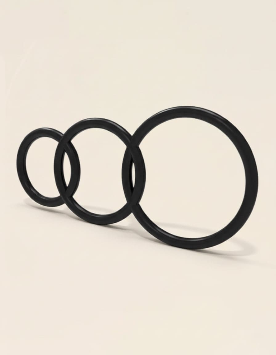 Cock ring noir en silicone souple – accessoire masculin pour contrôle et plaisir prolongé