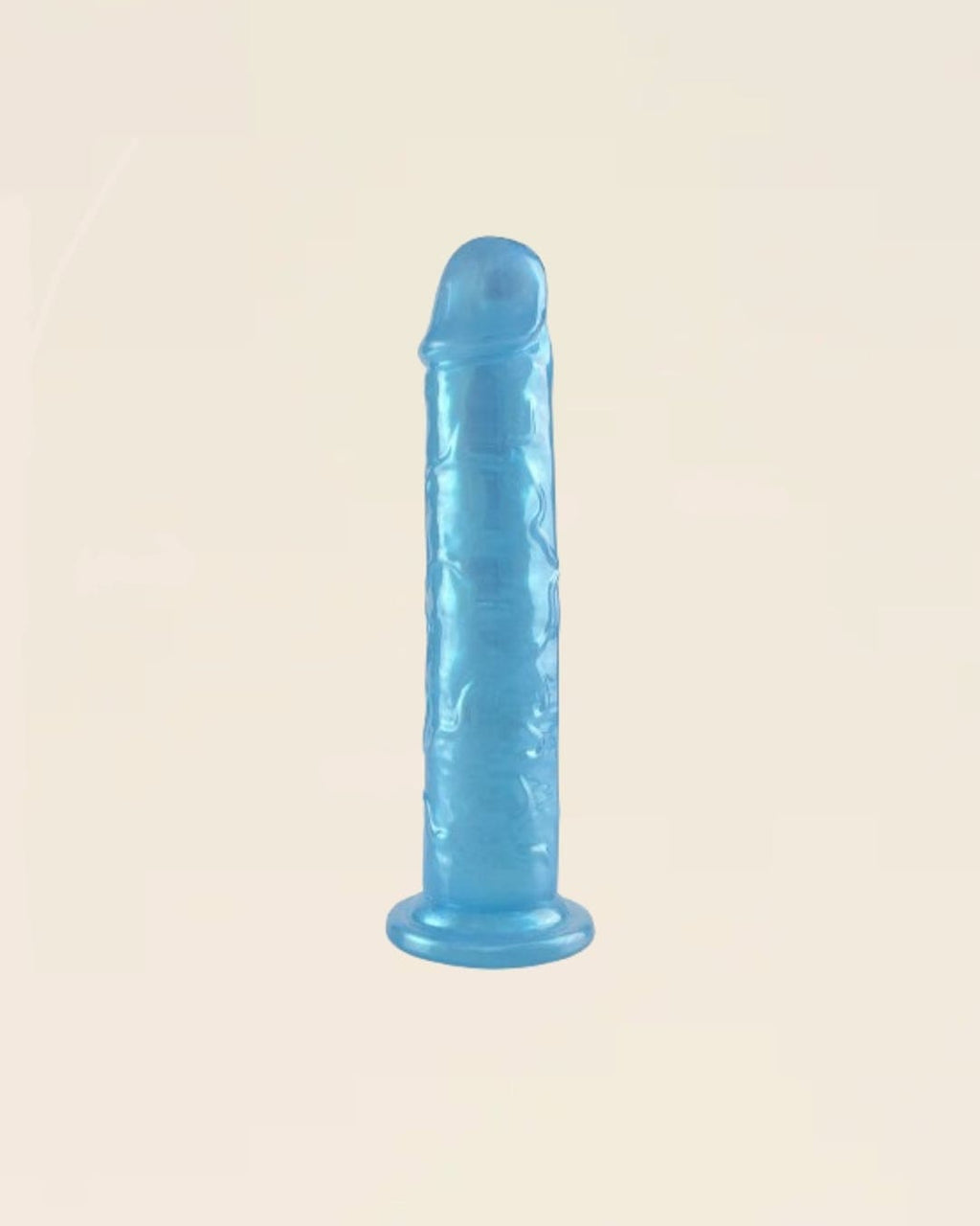 Gode réaliste bleu avec ventouse – texture veines, silicone souple – Jardin Intime