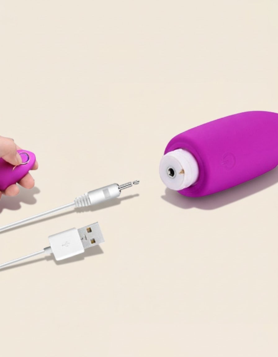“Oeuf vibrant télécommande – 12 vitesses / Waterproof / Recharge USB - Jardin Intime