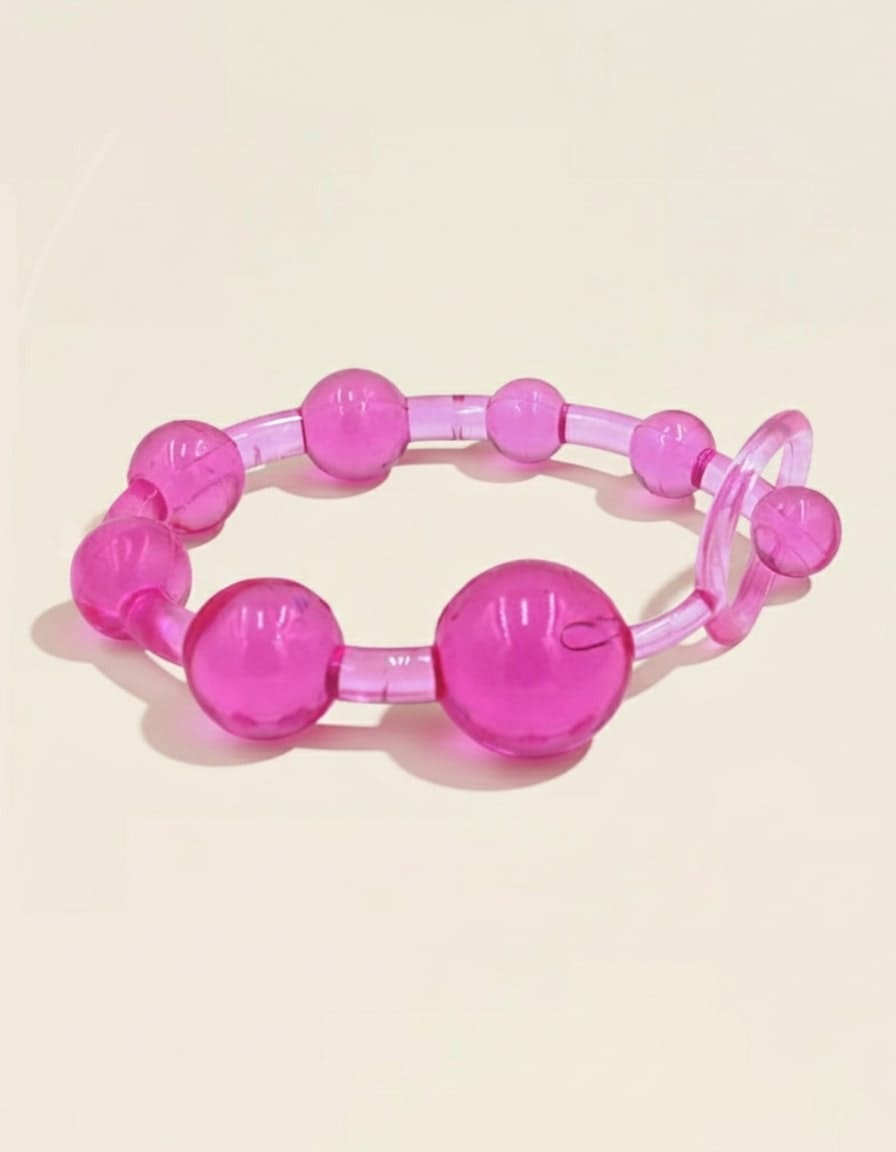 Perles anales Satin Touch roses en cercle – Silicone doux et flexible, Jardin Intime