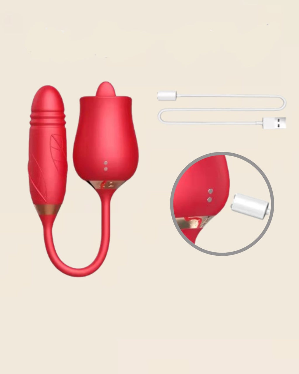 Rose Rouge Duo Sensation™ – Licking & Vibration 2 - en - 1 - Jardin Intime