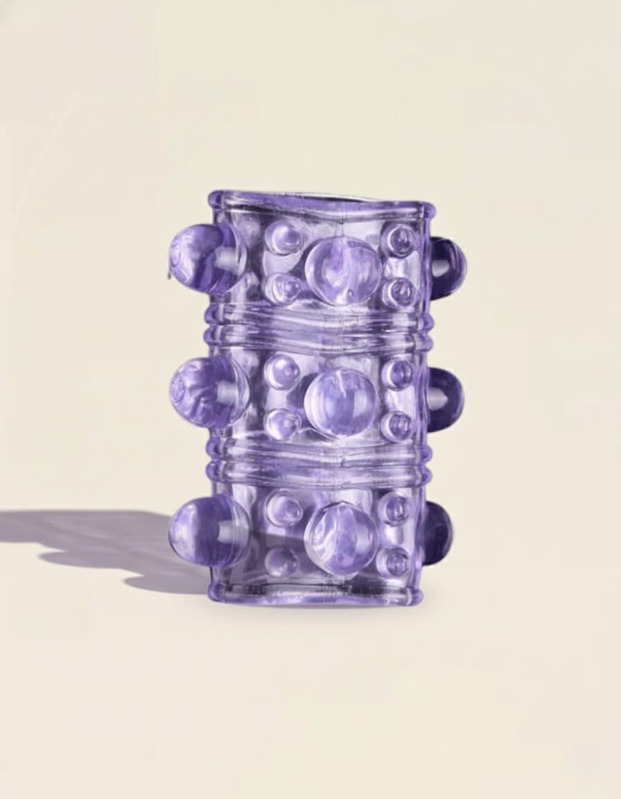 Manchette Sleeve Crystal Touch violet avec reliefs circulaires – stimulation intense 360°