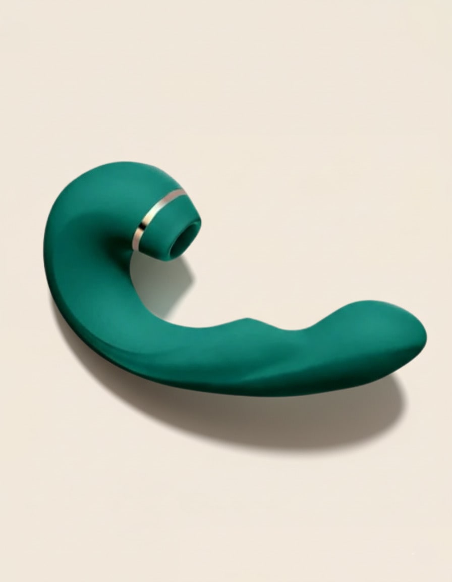 Stimulateur Duo Émeraude – Succion Air Pulse + Vibrations Profondes + Licking/Thrusting - Jardin Intime