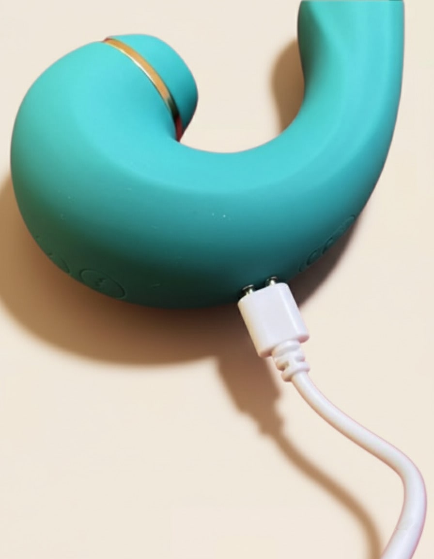 Stimulateur Duo Émeraude – Succion Air Pulse + Vibrations Profondes + Licking/Thrusting - Jardin Intime